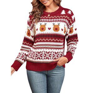 Women's Ugly Christmas Sweater Knit Long Sleeves Festive Holiday Party Wear